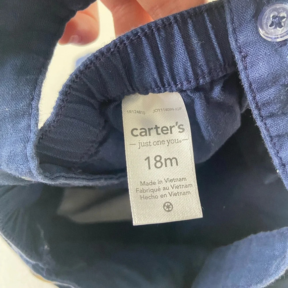 EUC | Carter’s baby boy’s linen blend navy blue jumper — 18 months - Picture 5 of 6